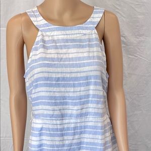 Sigrid Olsen linen white and blue summer frock.